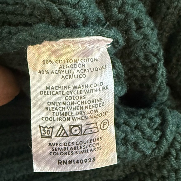 Loft Collared Split Neck Chunky Cable Knit Green Fisherman Sweater Shirt XXS - Picture 9 of 12